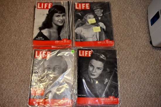 Large Assortment 1947, 48, 49 And 51 Life Magazines