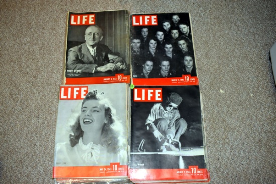 Large Assortment Of 1943 Life Magazines
