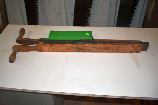 Green Wooden Handle Corn Planter