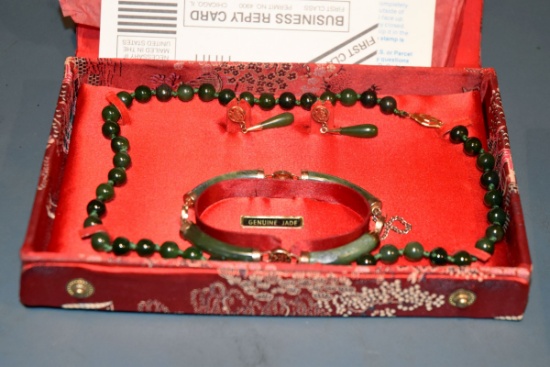 Jade Necklace, Bracelet & Earrings