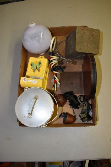Match holder, glass lighting ball, Tea Tin, spreader strap