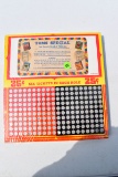 Toms Special Cigarette 25 Cent Punch Board, Unused