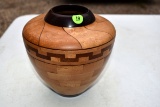 Handcrafted Inlaid Wooden Bowl By H. Rosvold