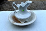 Pitcher & Bowl (non -matching, some damage)