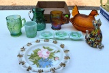 Assortment Of Carnival Style Glassware & Art Glass
