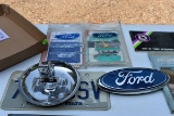 Mack Dog Ashtray, Ford Emblem, Glass Etched 32' Chevy Cabriolet, 1973 Artic Cat Owners Manual, Honda