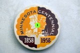 Red Wing Pottery Minnesota Centennial 1858-1958 Trivet, Not Raised Lettering
