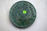 Red Wing Pottery Minnesota Centennial 1858-1958 Trivet, Green