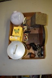 Match holder, glass lighting ball, Tea Tin, spreader strap