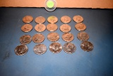 Assorted Kennedy Half Dollars 1971, 72, 73, 74 & Bicentennial 20 Coins,