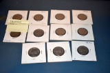 Jefferson Nickels 1952D,1950, 1949S, 1940S, 1938, 1940,1940, 1940S, 1952D, 1952D, 1950  11 Coins, se