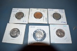 6 V Nickels,  1882 Shield, 1883 Racketeers, 1931D Buffalo, 1951O Jefferson, 1937 Buffalo, 1938D Buff