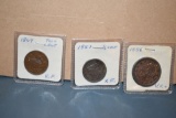1864 Two Cent, 1851 Half Cent, 1856 One Cent  3 Coins, selling 3x$