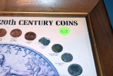 United States 20th Century Of Coins Framed