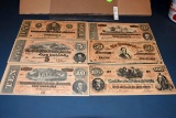 One, Five, Ten, Twenty  & Fifty Dollar 1864 Confederate Notes, 6 Total