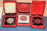 1972, 1973 Canadian Silver Proof Dollars, Manitoba 1870-1970 Canadian Silver Proof Dollar With Case,
