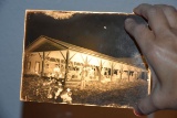 Glass Negative of Man At Shelter Or Gathering