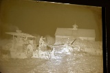 Glass Negative of Steam Engine & Thrashing