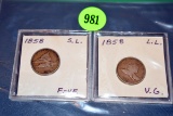 2-1858 1 Cent Pieces. selling 2x$