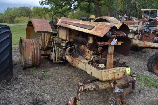 Cockshutt 570 diesel, missing radiator and grill, wide front, wheatland fenders