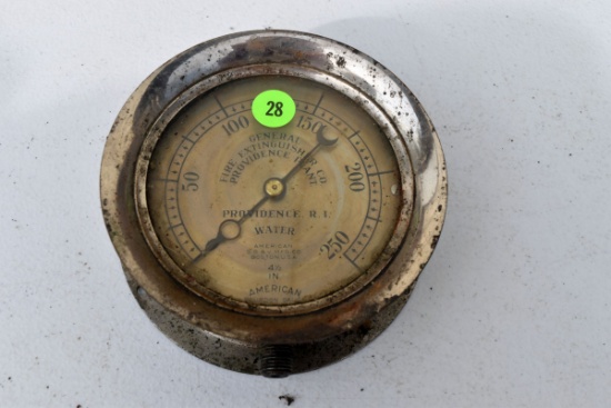 Antique vintage, American Steam Gauge & Valve MFG Co., 4.5" diameter water pressure gauge, General F