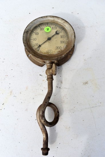 Antique vintage U.S. Gauge Co. 5" diameter pressure gauge, glass appears good