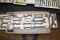 21 Deering, Deere, Mansur Co., Air Co., Ford Vintage Wrenches Mounted on Pegboard