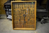 Approx 58 Vintage Keys In Wooden Display Case