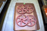 4 Steel Wheels/Pulleys