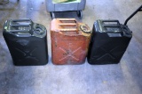 2 Repainted  Metal Military Gas Gan, 1 Original Metal Military Gas Can