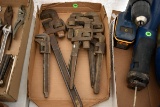 Assortment Of Old Pipe Wrenches, One Marked Ford