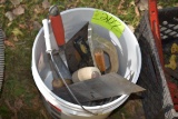 Pail with assortment of Trowels