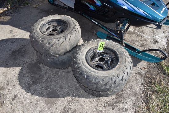 Set of ATV Rims and Tires, 4 Bolt, 12"