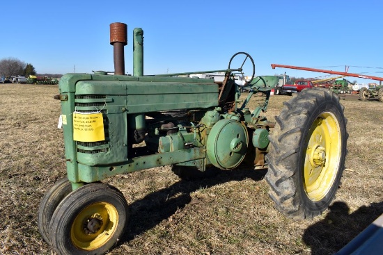 John Deere A Gas Tractor, Narrow Front,  13.6x38 Tires, Electric Start, 540PTO, SN:  555375