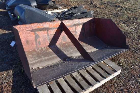 Shop Built 72" Material Bucket, Universal  Skid Loader Plate