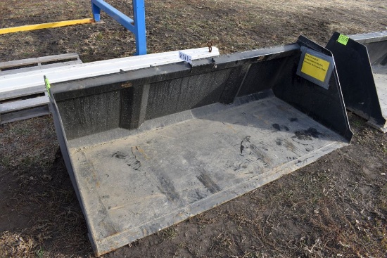 New/Unused 84" Snow/Material Bucket,  Universal Skid Loader Plate