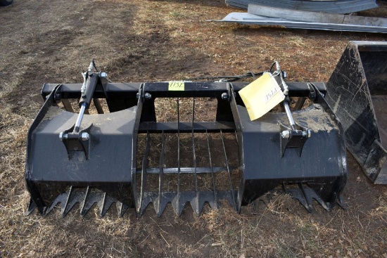 New/Unused 74" Hawz Rock Grapple, Universal  Skid Loader Plate