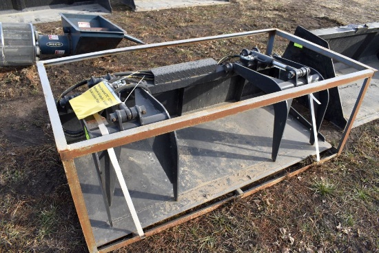 New/Unused 72" JCT Flat Bottom Grapple,  Universal Skid Loader Plate