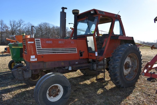 Hesston 1880 2WD Tractor, 7343 Hours, 3pt., 3  Hydraulics, 540/1000PTO, 18.4x38 Tires, 2  Front Suit