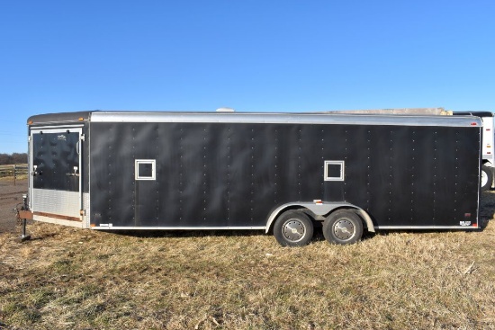2005 Elk River Enclosed Trailer, Toy  Hauler/Snowmobile, V-Nose, Front & Rear Ramp  Door, Side Cargo