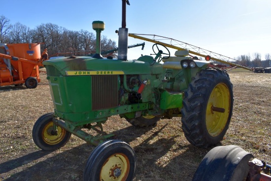 John Deere 3020 2WD Gas Tractor, Open  Station, Wide Front, 15.5×38 Tires, 3pt.,  450/1000PTO, Syncr