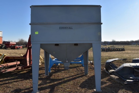 Convey-All Steel Hopper With 2 Sections Of  48" Tall Stands, 96"x96" Hopper