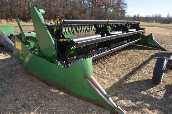 John Deere 220 Bean Head, Tiger Jaw Sickle,  Poly Skids, Poly Fingers, SN:232162H