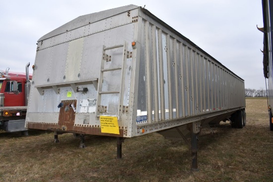 1981 Stoughton Grain Trailer, 42'x66"x96"   Spring Ride, Roll Tarp, Tandem Axle, Used  This Fall