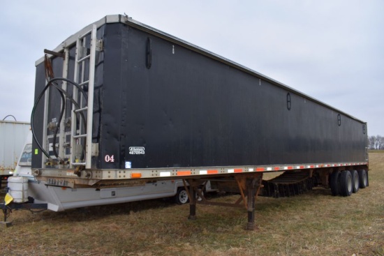 2007 Aulick Tri Axle Live Bottom Belt  Trailer, 48' x 102" x 72", 54" Belt, Rear  Hydraulic Lift Doo