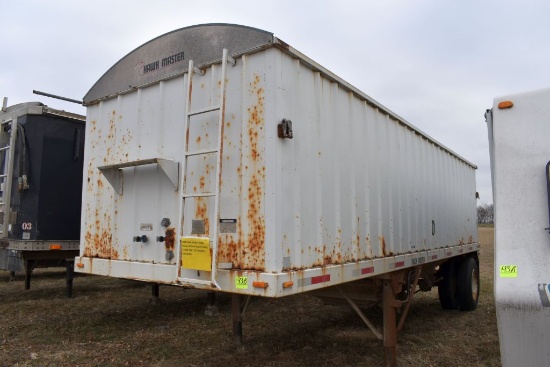 1998 Hawk Master Single Hopper Bottom Grain  Trailer, 22'x66"x96", 22.5 Rubber, Spring  Ride
