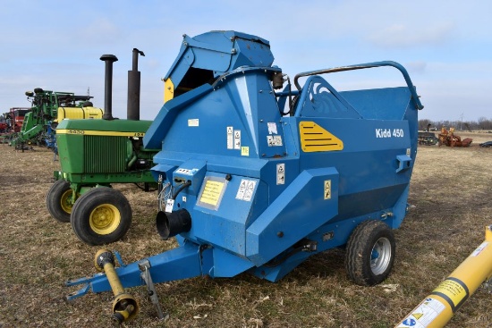 2014 Kidd 450 Bale Processor, 540PTO,  Monitor, 360 Hydraulic Swivel Spout, Good  Condition, SN: 450
