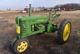 1940 John Deere H, Restored, Hand Start, Like  New Front Tires, 9x32 Rear Rubber, SN:18447