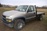 2000 Chevy 2500 Pickup, 4x4, 191,725 Miles,  6.0 V8 Engine 6x8 Steel Flatbed, Ag Hitch