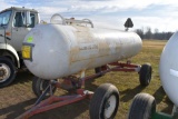 1000 Gallon Anhydrous NH3 Tank On Running  Gear With Flotation Tires